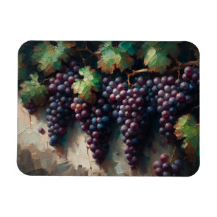 Íman Uvas Roxas na Pintura a Óleo de Vinha