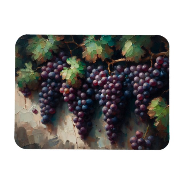 Íman Uvas Roxas na Pintura a Óleo de Vinha (Horizontal)