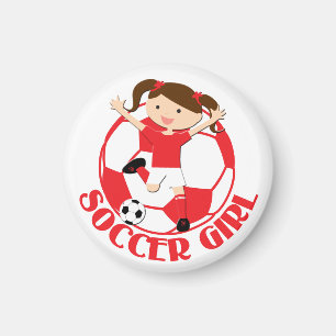 Íman V2 vermelho e branco da menina 1 e da bola do