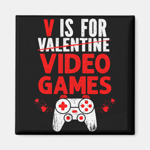 Íman V é para valentines de videogames engraçado garoto