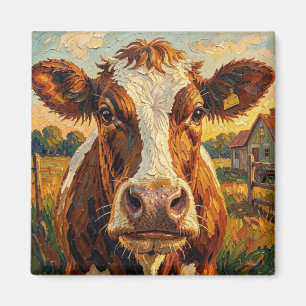 Íman Vaca Cute Impasto na Fazenda  