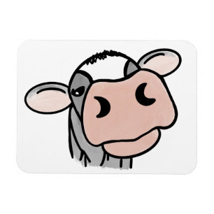 Íman vaca de desenho animado preto branco rosa beijo ci