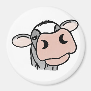 Íman vaca de desenho animado preto branco rosa beijo ci