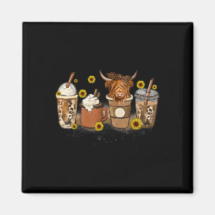 Íman Vaca Escocesa Cupão De Girassol Viba Café Lover