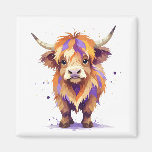 Íman Vaca Highland Brincando De Um Velho E Adorável Col