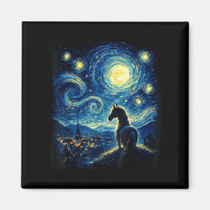Íman Vaca Menina de Van Gogh Cavalo Estrela Noite Engra