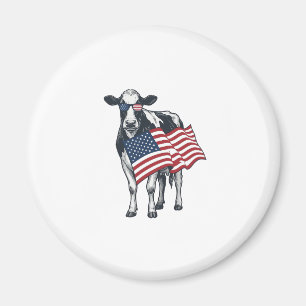 Íman Vaca Patriótica Bandeira Americana Desenho Vintage