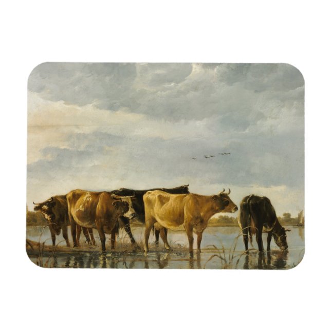 Íman Vacas em um rio Aelbert Cuyp (Horizontal)
