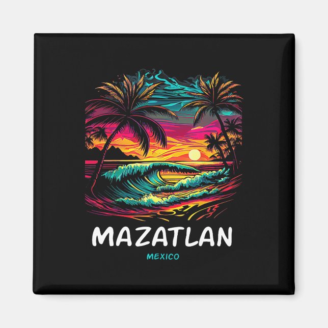 Íman Vacation Souvenir Palm Tree Mazatlan  (Frente)