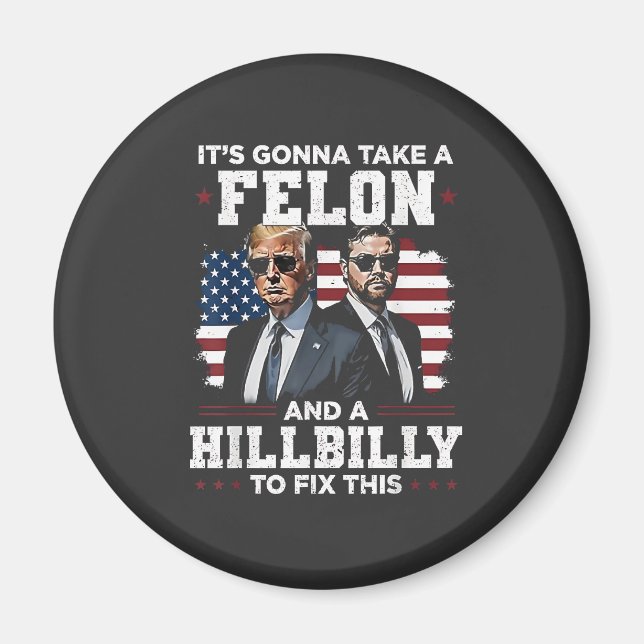Íman Vai levar felon e Trump Vance. (Frente)