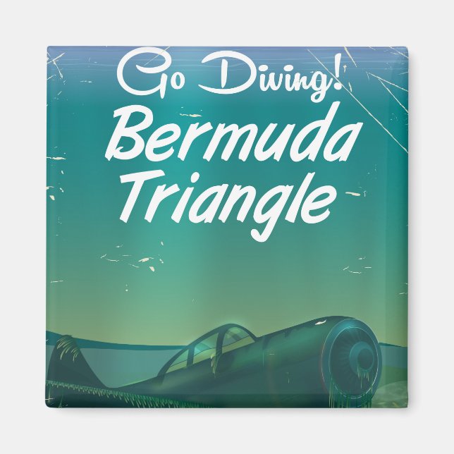 Íman Vai mergulhar! Poster de viagens de triângulo das  (Frente)