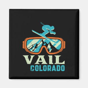 Íman Vail Colorado Mountain Vintage Retro Skiing E Sn
