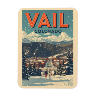 Íman Vail Colorado vintage esqui neve inverno ao ar liv