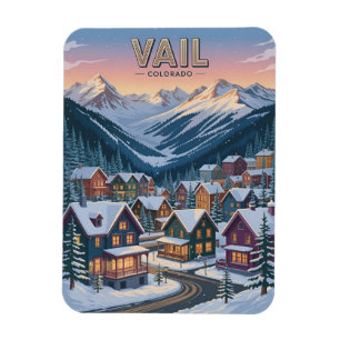 Íman Vail colorado vintage esqui neve inverno ao ar liv