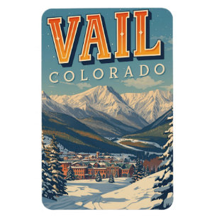Íman Vail colorado vintage esqui neve inverno ao ar liv