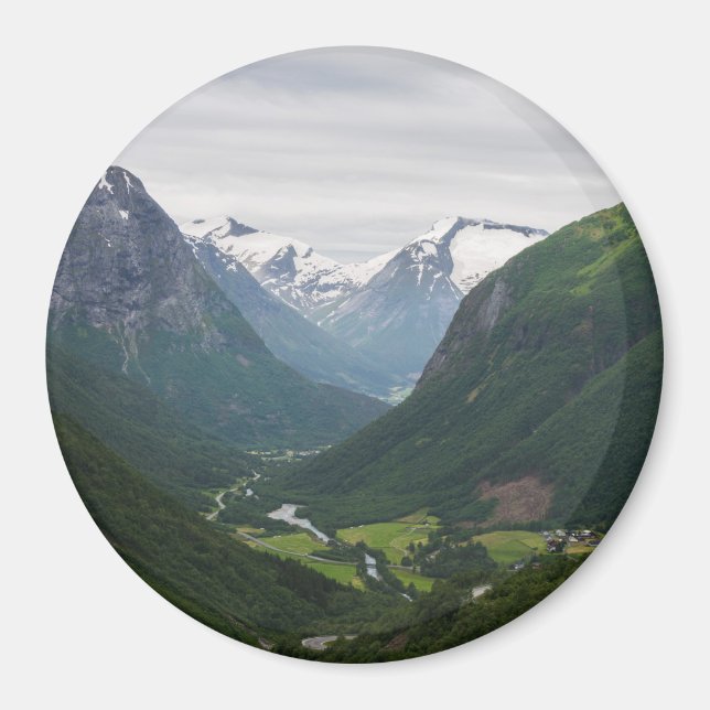 Íman Vale do Hjelle na Noruega com ímã redondo (Frente)