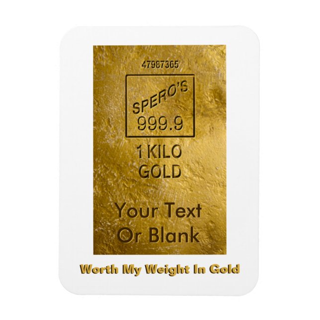 Íman Vale Meu Peso Em Dourado (Vertical)