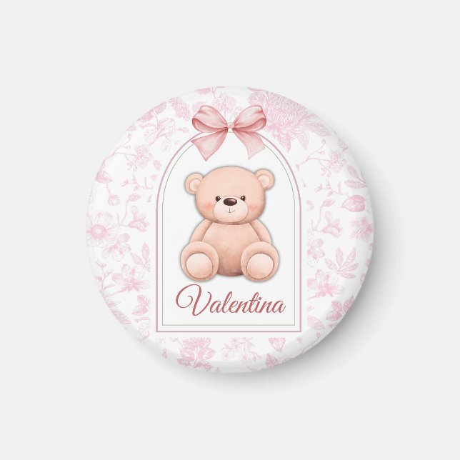 Íman Valentina | Design de Enfermeiro de Urso Rosa Pers (Frente)