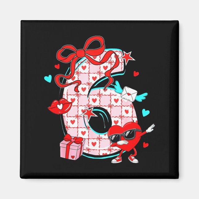Íman Valentine 67 Seis Sete Meme Dabbing Corações Combi (Frente)