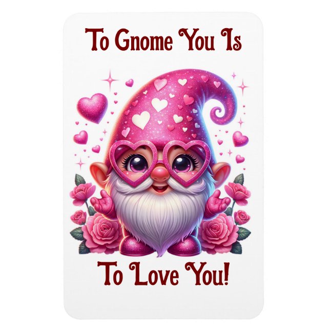 Íman Valentine Gnome Flexible Photo Magnet (Vertical)