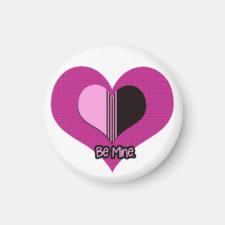 Íman Valentine Heart Pink and Black Be Mine