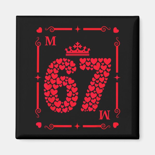 Íman Valentine’s Day 67 Filled With Hearts Card Six Sev (Frente)