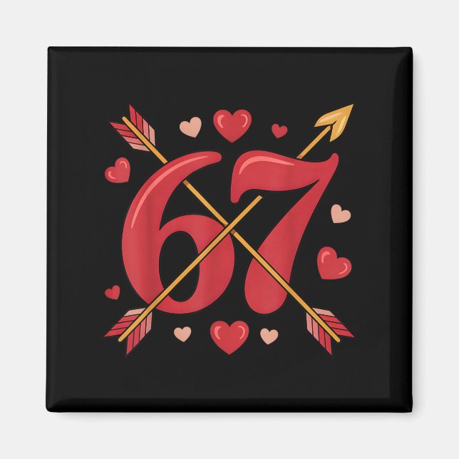 Íman Valentine’s Day 67 Meme Filled With Hearts Funny S (Frente)