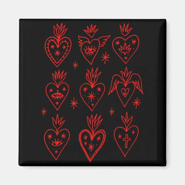 Íman Valentine’s Day Mexican Milagro Gothic Goth Sacred (Frente)
