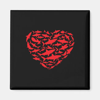 Íman Valentine Sharks Heart Sea Animal Lover Ocean Wild