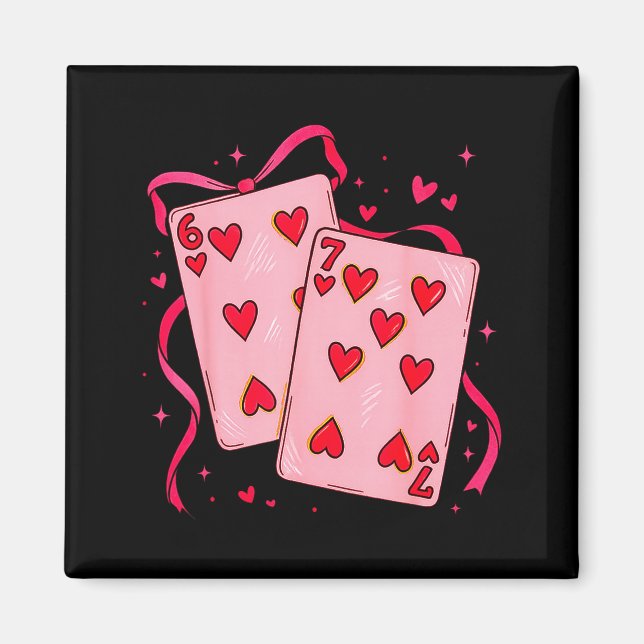 Íman Valentines Day Heart Playing Cards In Love Funny 6 (Frente)