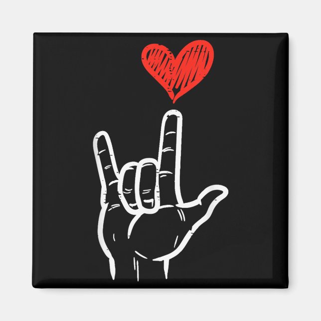 Íman Valentines Day I Love You Hand Sign Asl Heart Wome (Frente)