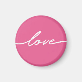 Íman Valentine's Day Pink Love Script Magnet