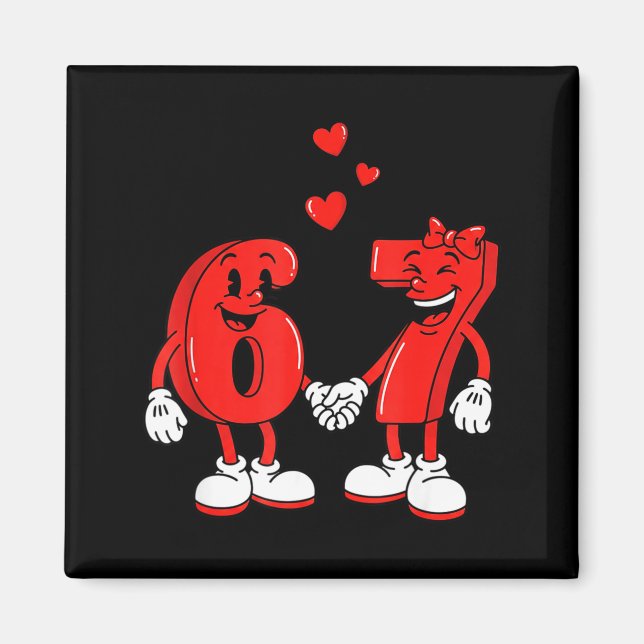 Íman Valentine's Day Six Seven Hearts 6 7 Meme Gen Alph (Frente)