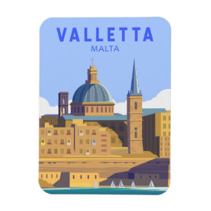 Íman Valletta Malta Viagem Vintage Art