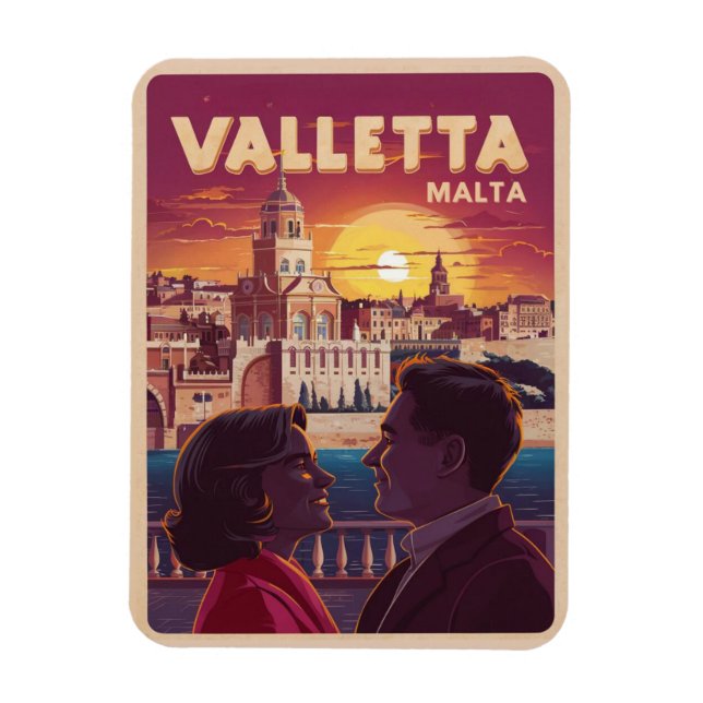 Íman Valletta Vintage, lembranças de viagem e presentes (Vertical)