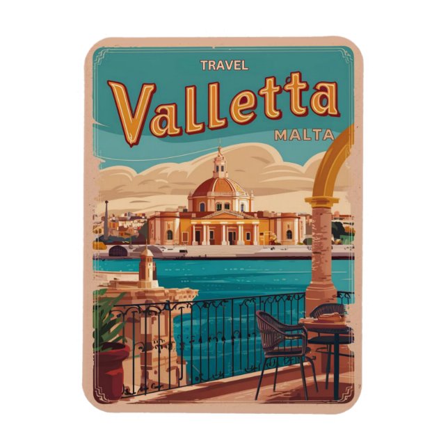 Íman Valletta Vintage, lembranças de viagem e presentes (Vertical)