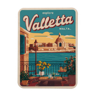 Íman Valletta Vintage, Malta lembranças de viagem e pre