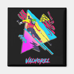 Íman Valmorel colorida aventura de esqui retrô design