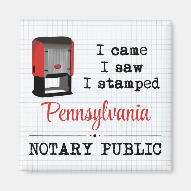 Íman Vame Saw Esmagou Notary Public Pennsylvania (Frente)