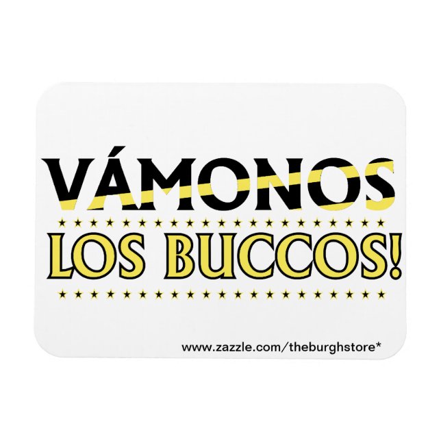 Íman VAMONOS Los Buccos! Magnet! com endereço de loja (Horizontal)