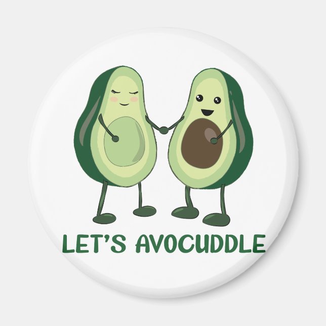 Íman Vamos Avocuddle - Engraçado Avocado Pun (Frente)