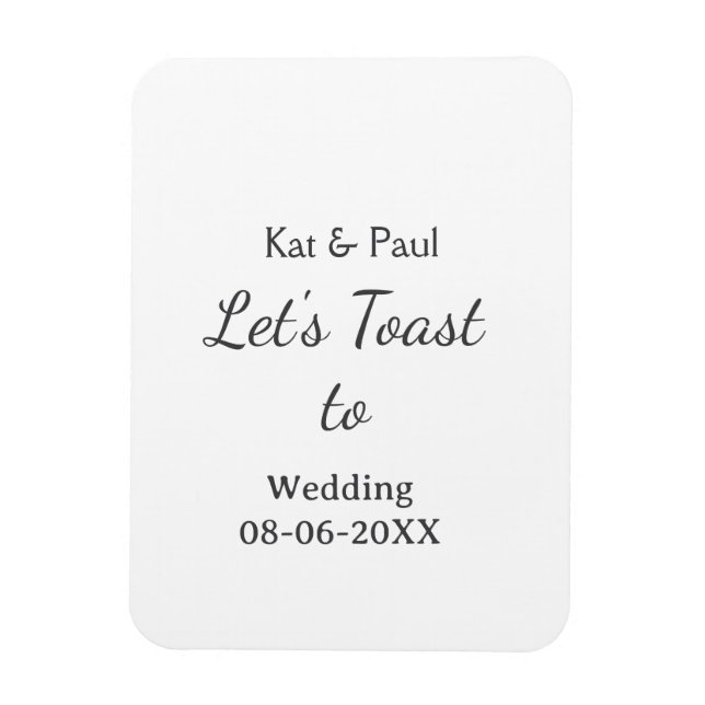 Íman Vamos brindar para casamento nome data casal simpl (Vertical)