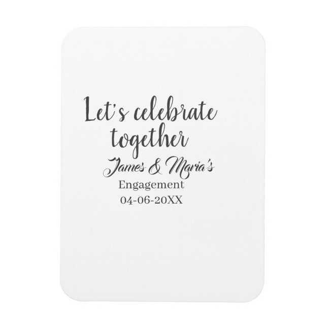 Íman Vamos celebrar juntos festa de noivado nome data (Vertical)