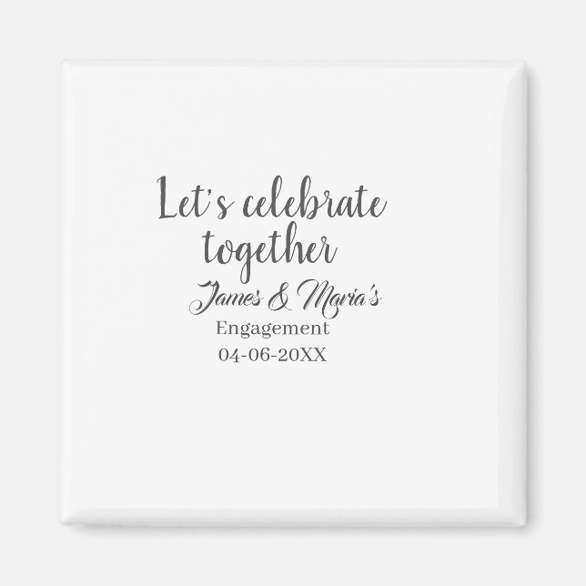 Íman Vamos celebrar juntos festa de noivado nome data (Frente)