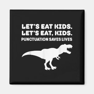 Íman Vamos Comer Crianças Dinossauro T-rex Dino Pontuaç