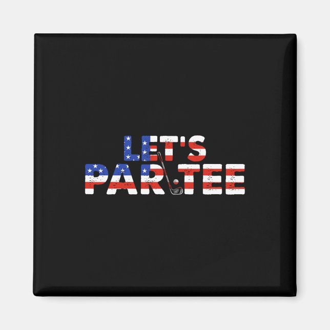 Íman Vamos de Bandeira Americano Par Tee Party Golf Fun (Frente)