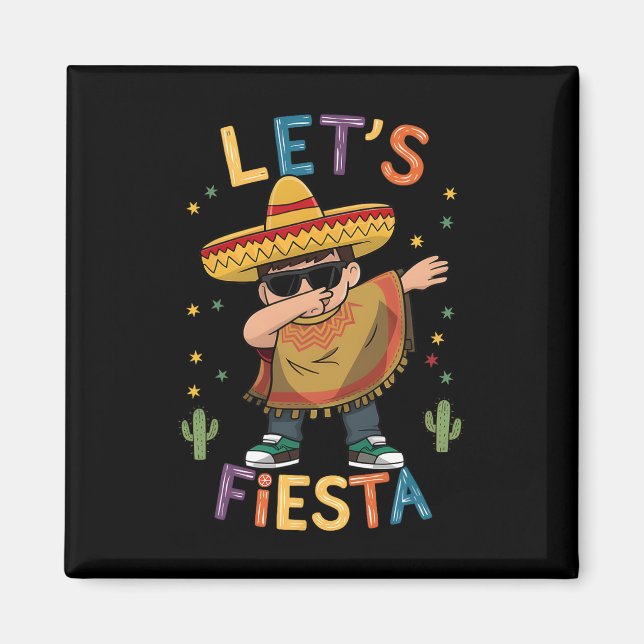Íman Vamos Festejar Cinco De Mayo Dabbing Poncho Mexica (Frente)