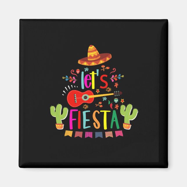 Íman Vamos Fiesta Cinco De Mayo Guitar Engraçado Pa Mex (Frente)