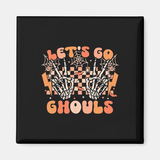 Íman Vamos Go Ghouls Halloween Skeleton Costume Retro G (Frente)