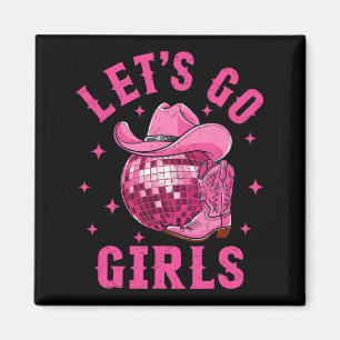 Íman Vamos Go Girls Western Cowgirl Boot Hat Disco Bach